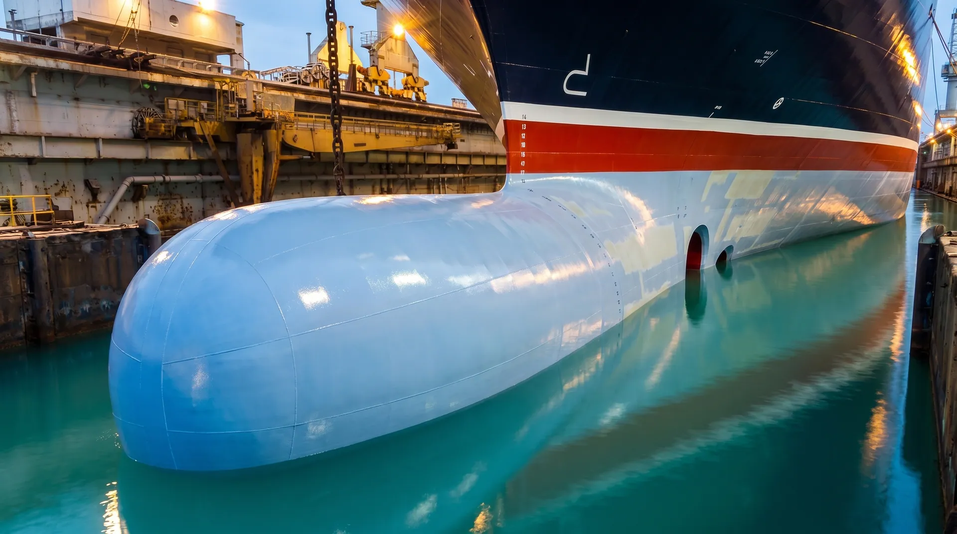 Polyglyde hull coating in dry dock